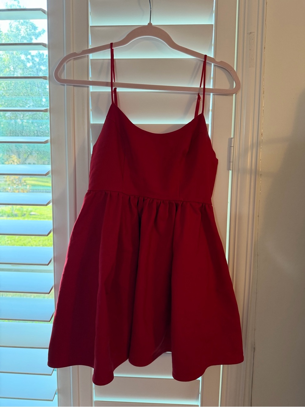 Red Spaghetti-Strap babydoll Dress